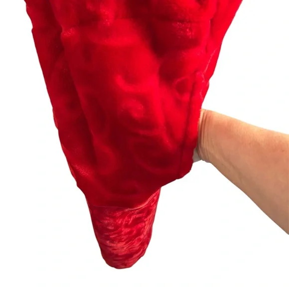 croft & barrow Red Plush Zip-Front Long Robe - Picture 6 of 12